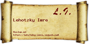 Lehotzky Imre névjegykártya